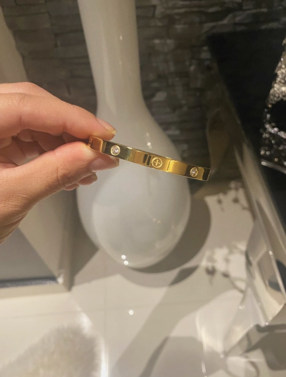 Armreifen mit Steinen EDELSTAHL