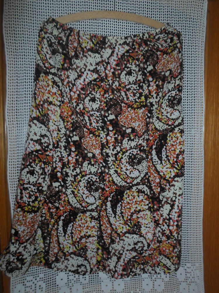 Damen leichter Sommer Rock bunt Gr. L 42 leichter Gummibund gefüttert