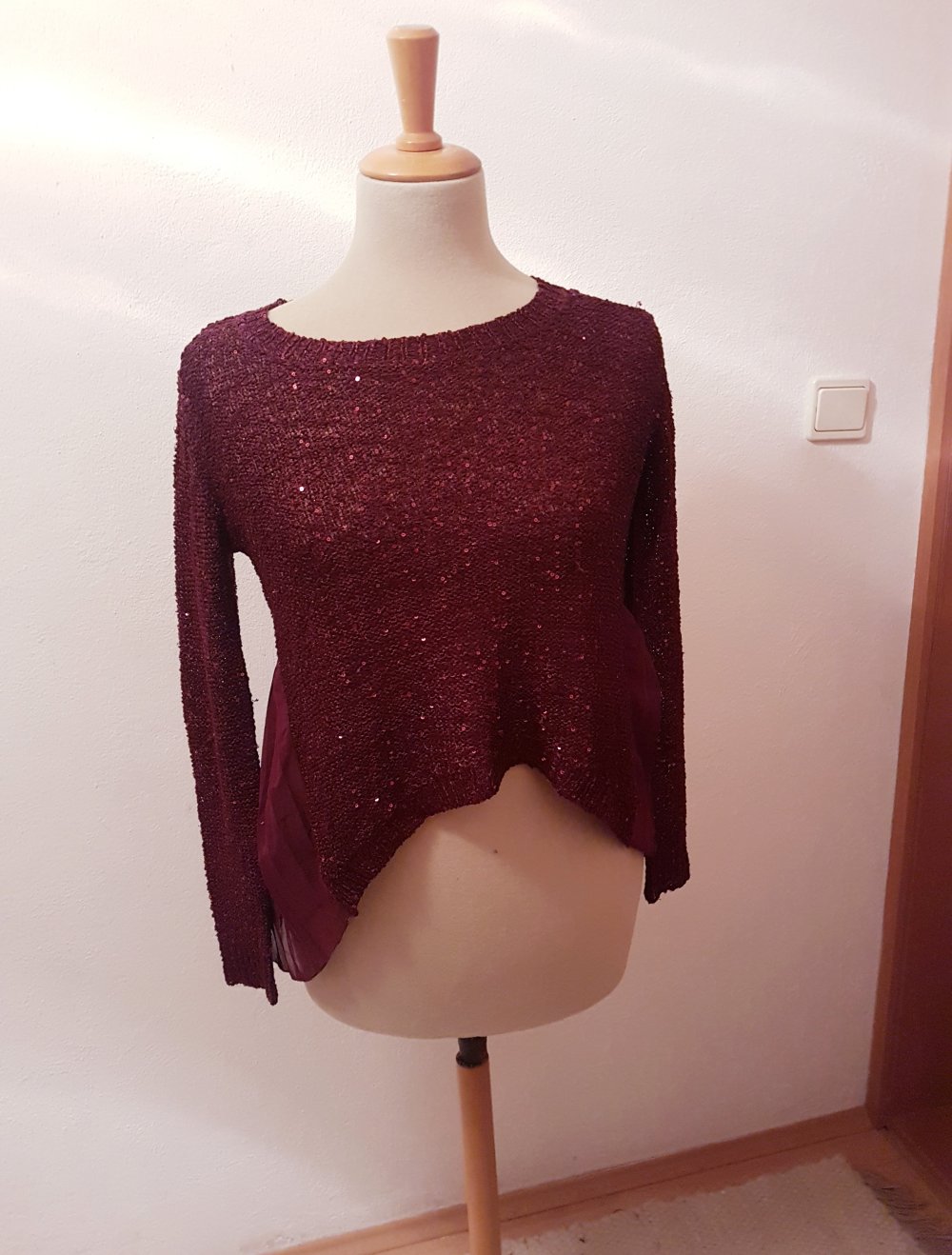 strickpullover mit Plisse Rücken