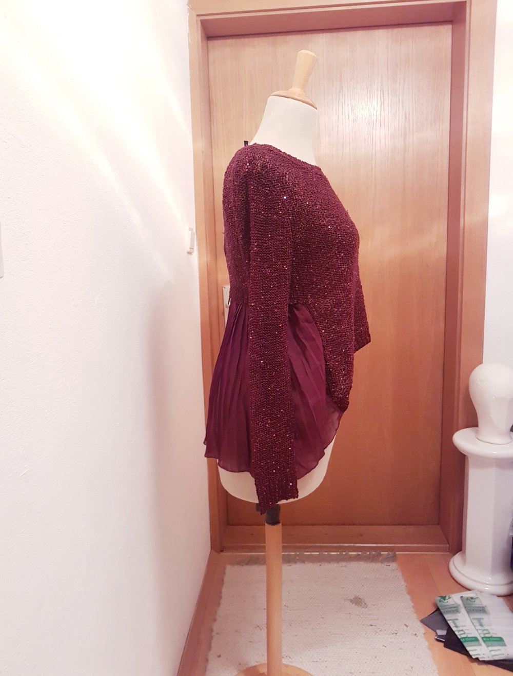 strickpullover mit Plisse Rücken