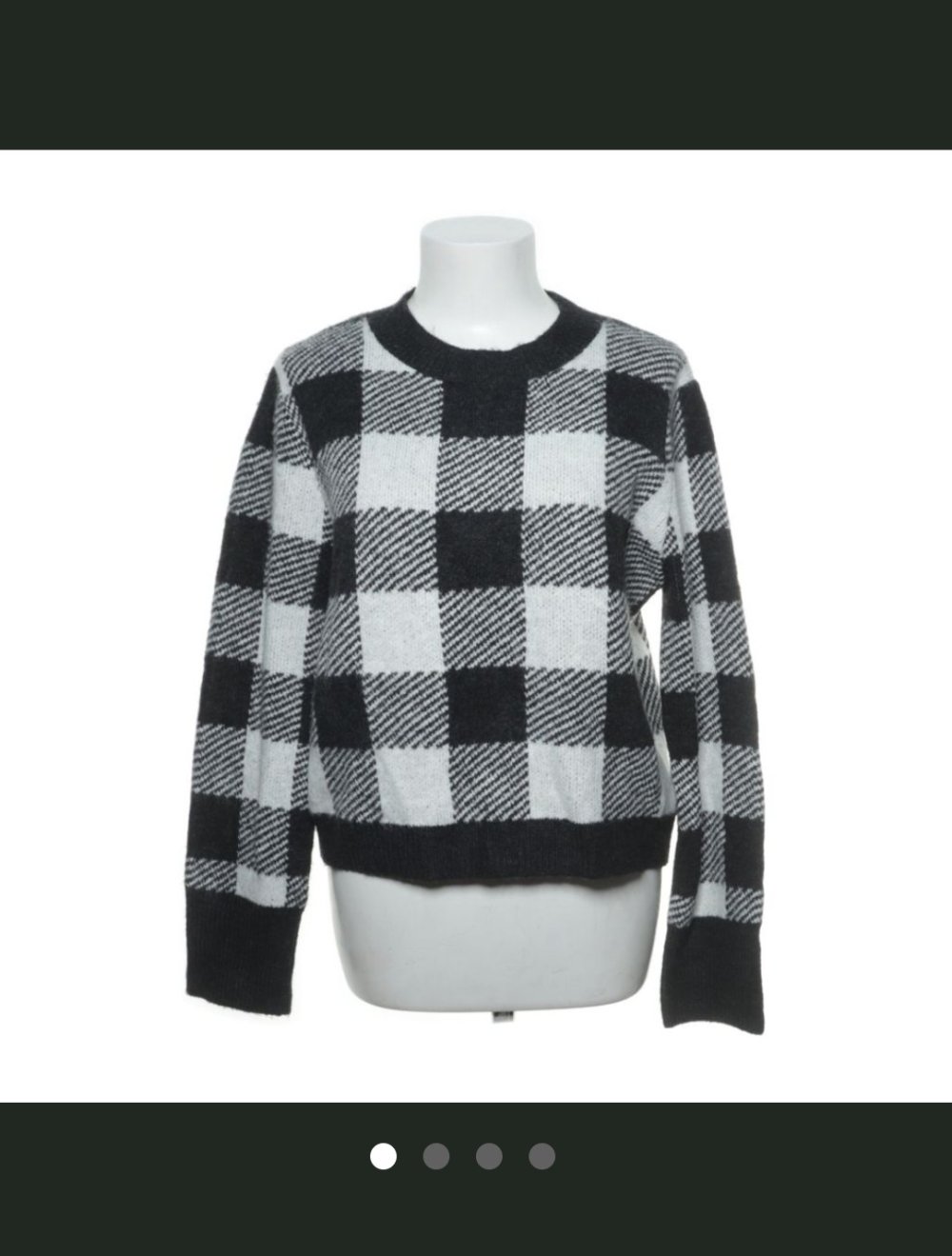 Neuer Strickpullover Schwarz weiß karrierte