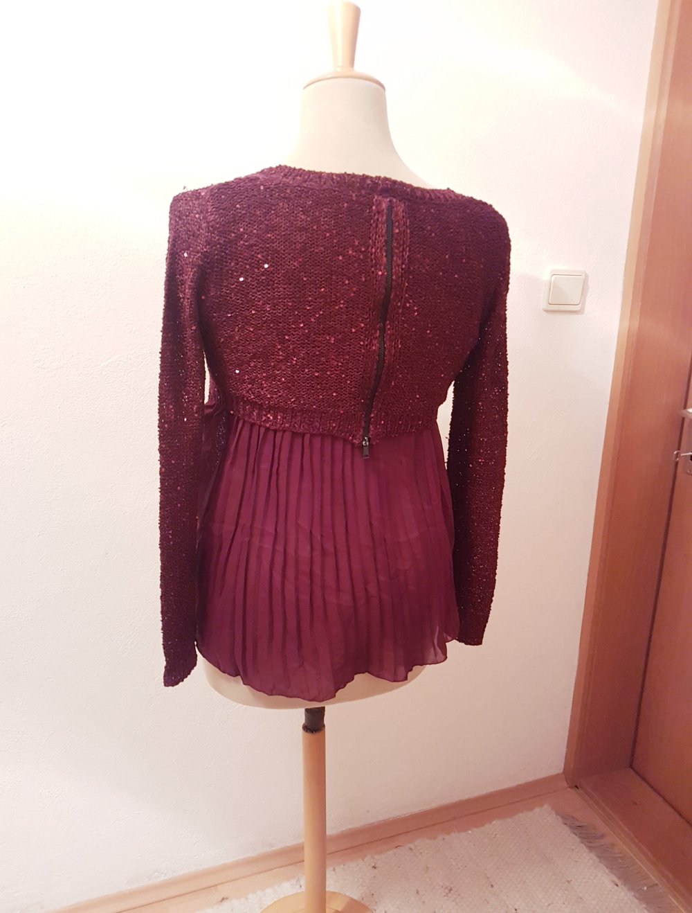 strickpullover mit Plisse Rücken