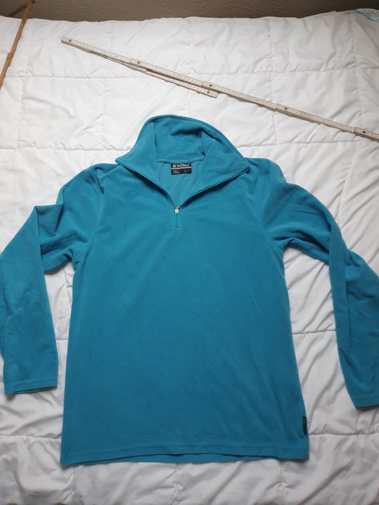Killtec Fleecepullover blau türkis mit Rollkragen und Reisverschluss