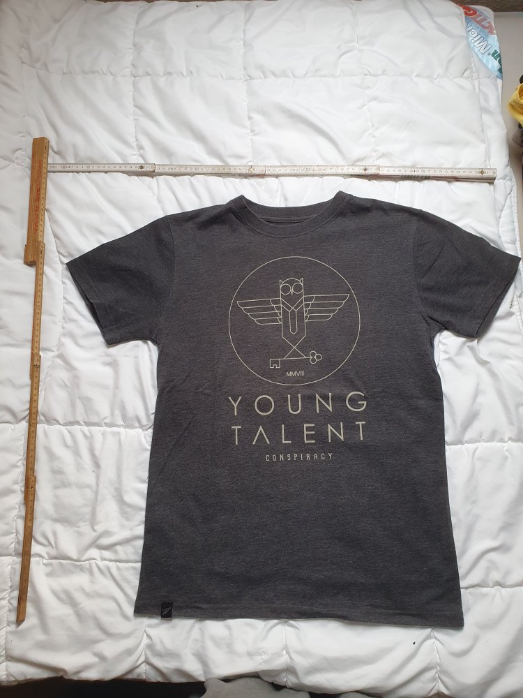 YT Young Talent Industries T-Shirt Merch M grau Eule Owl