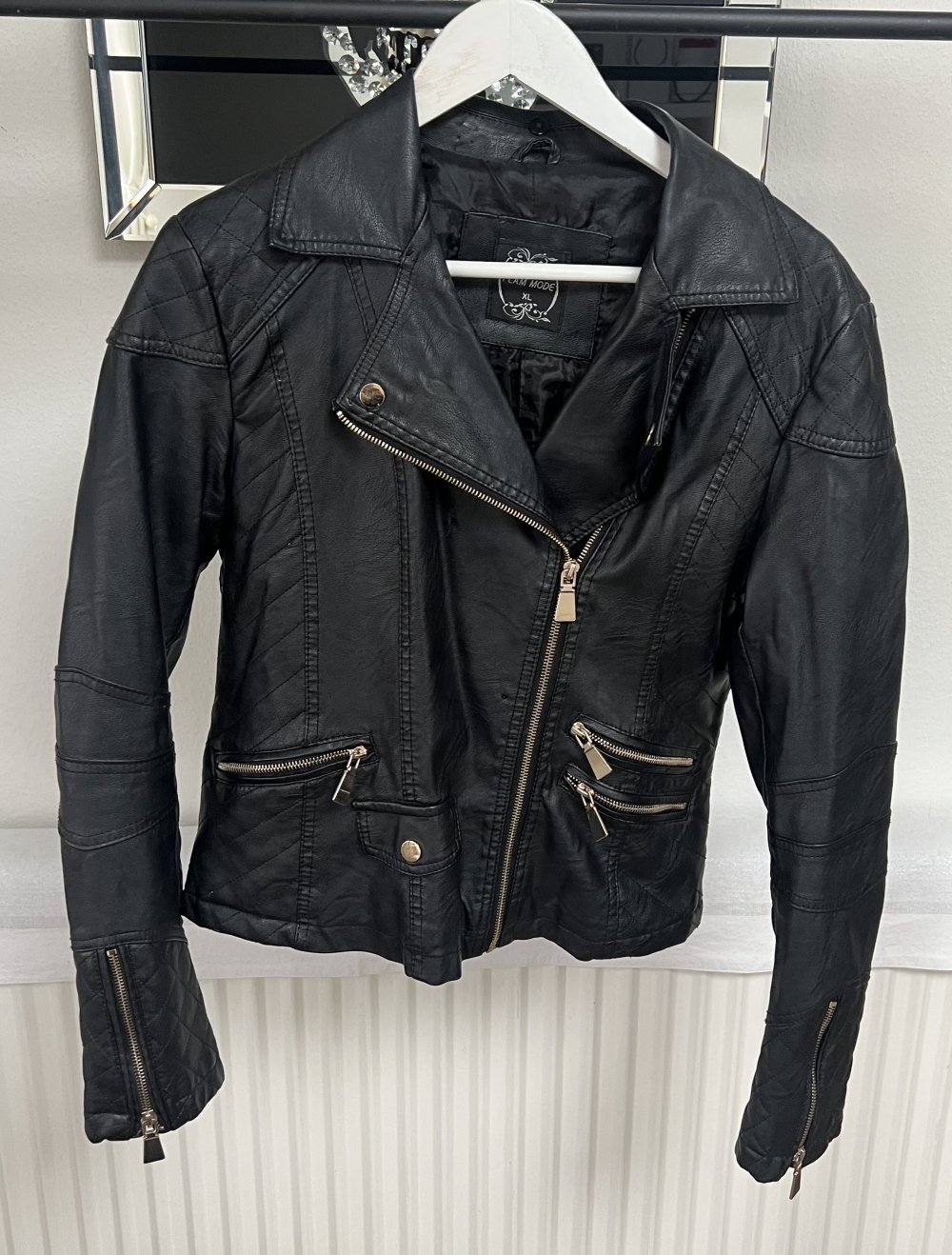 Bikerjacke schwarz Gr. XL