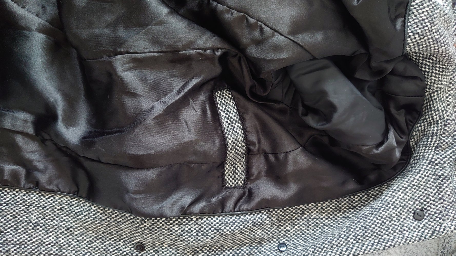 Orsay Mantel Wolle schwarz grau 34 / 36