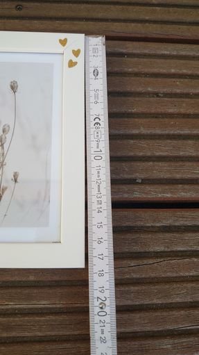 Bilderrahmen Fotorahmen Holz weiß glitzer gold Herzen12,5 cm breit 18 cm hoch 2 cm tief