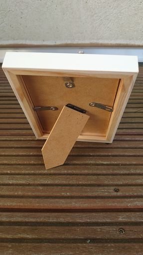 Bilderrahmen Fotorahmen Holz weiß glitzer gold Herzen12,5 cm breit 18 cm hoch 2 cm tief