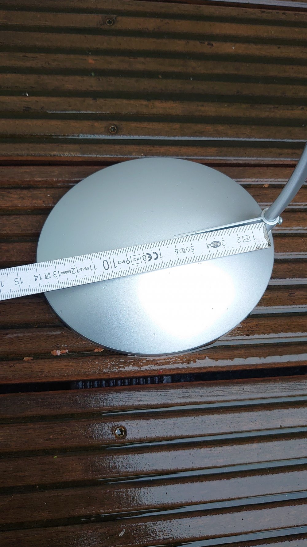 Lampe Tischlampe Leuchte Tischleuchte rot silber Poco