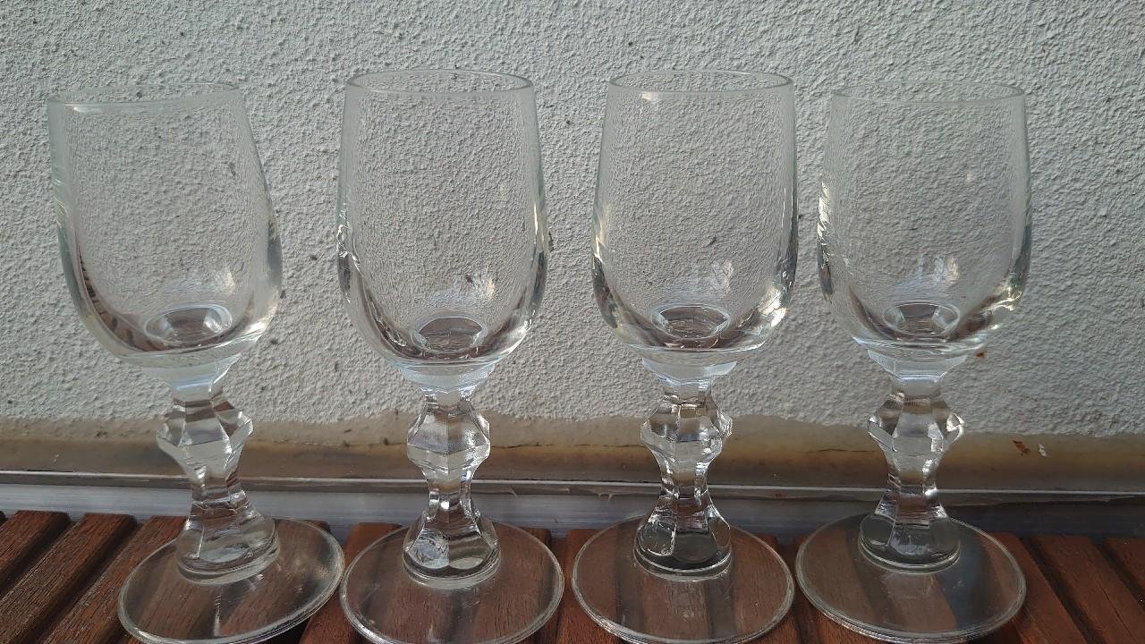Glas Gläser Likörglas 4 Stück 70er / 80er Jahre original Vintage