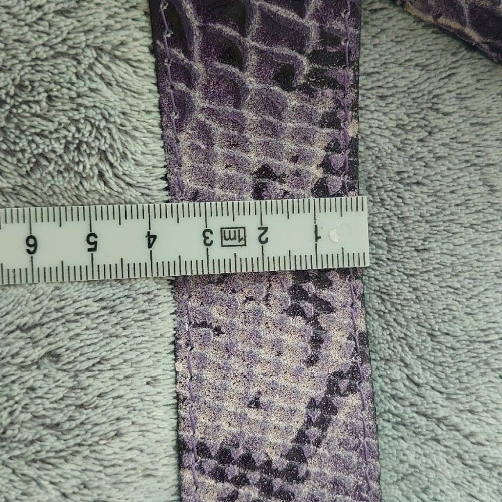 Gürtel lila Flieder silber 90er Jahre Vintage echt Leder Made in Italy