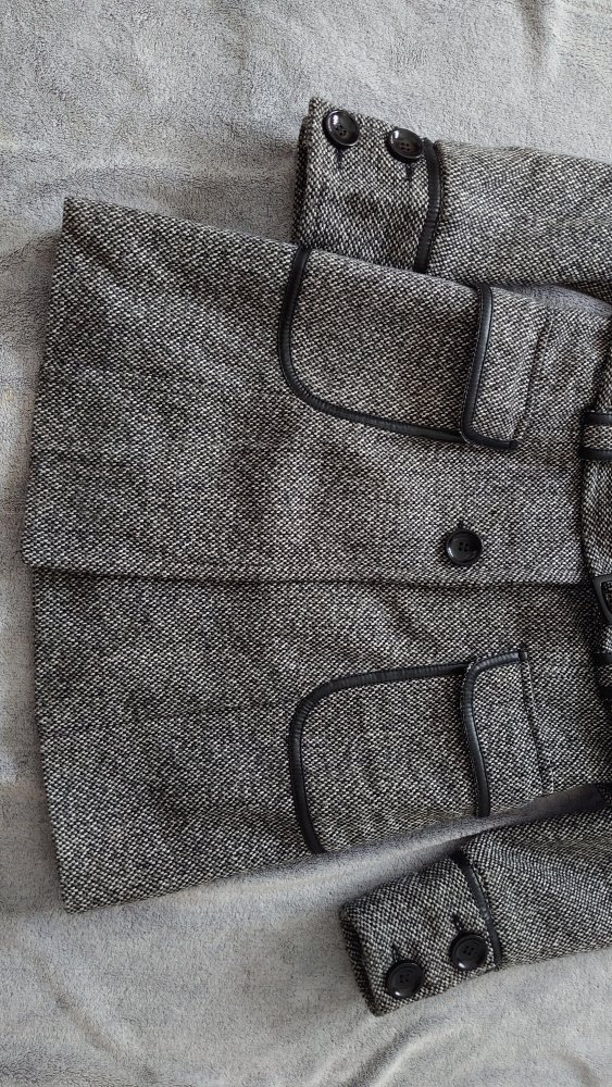 Orsay Mantel Wolle schwarz grau 34 / 36