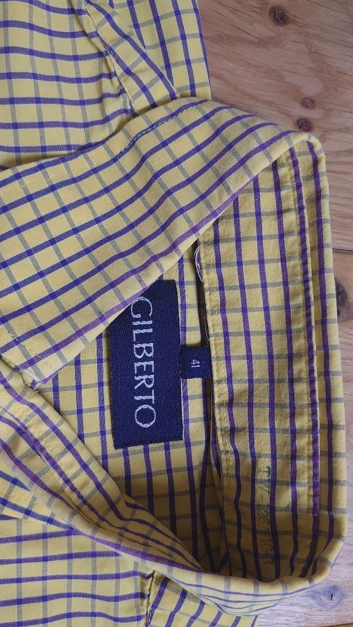Hemd Gilberto gelb blau kariert Größe 41