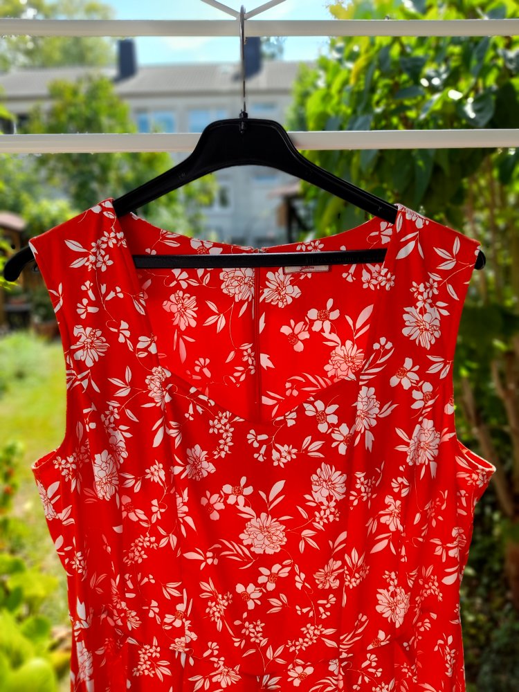 Joe Browns Kleid Damen Cocktailkleid Gr. 48 Rot gemustert | Spitzenkleider