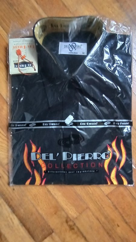 Extravagantes Herrenhemd Kurzarm mit Flammendesign - aufgestickte Flammen - Gr. M