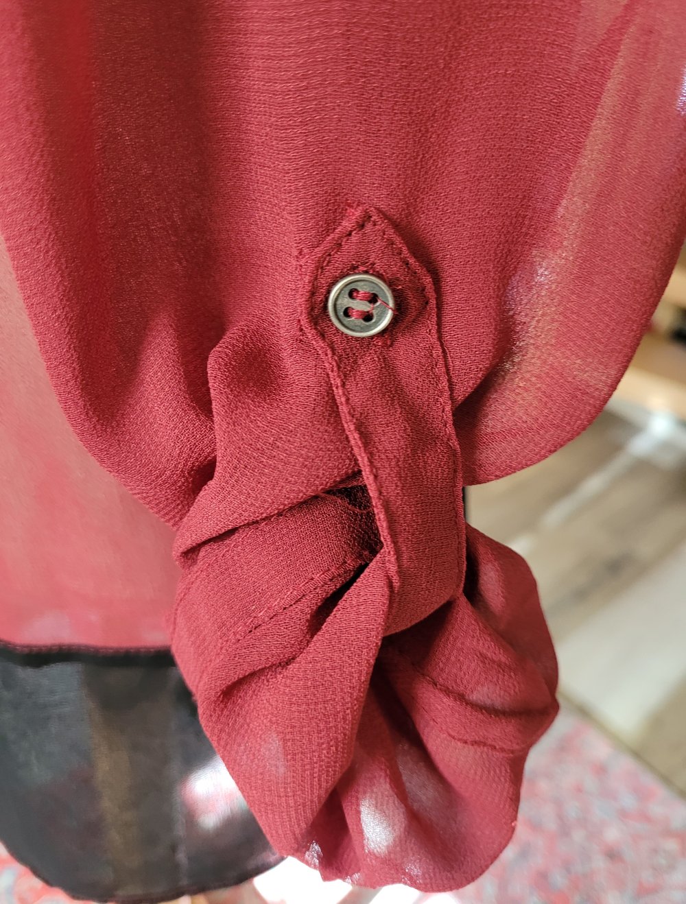 Durchsichtige Bluse 3/4-Arm Langärmelig Chiffon