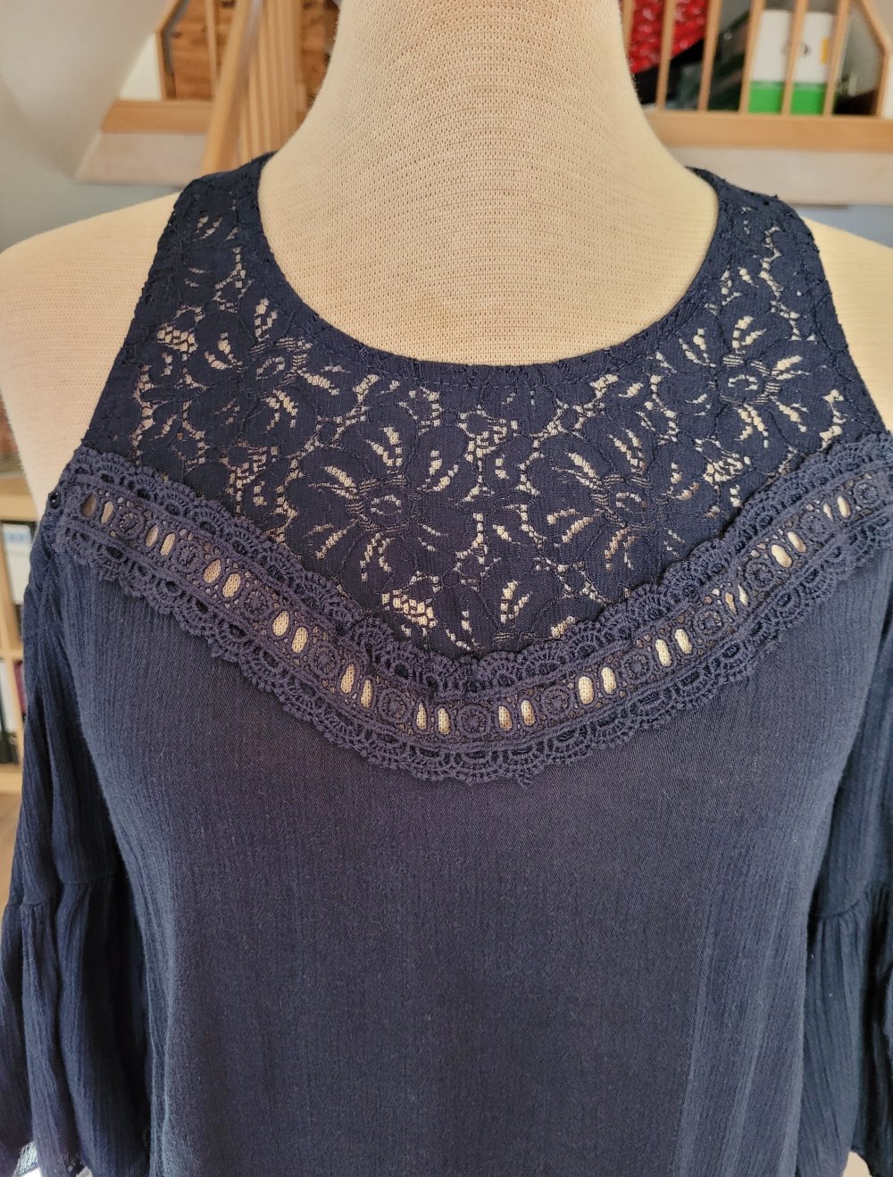 Could Shoulder Trompetenärmel Bluse Hollister