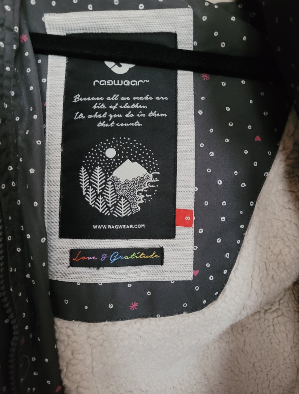 Wintermantel Ragwear grau gemustert Teddyfell