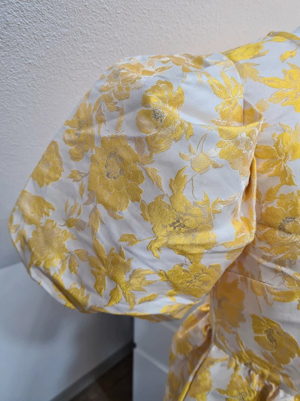 Schönes Minikleid Ballonarm Vila Gr. 36 gelb/creme/silber