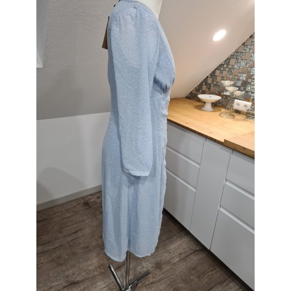 Midikleid Vero Moda Gr. S € 45 Neu hellblau weiß Kleid Blusenkleid