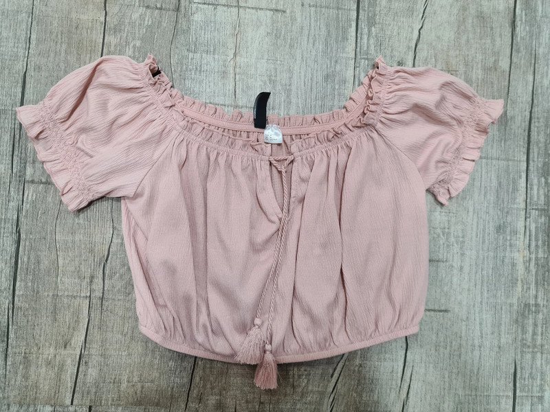 rose Rüschen Cropped Bluse Gr. M H&M