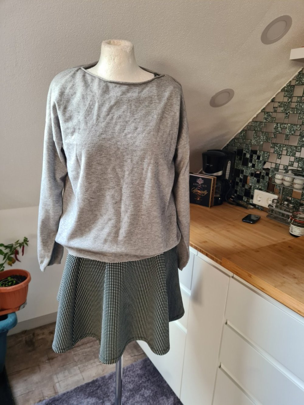 Pulli Feinstrickpullover Oversize Vila Gr. S hellgrau