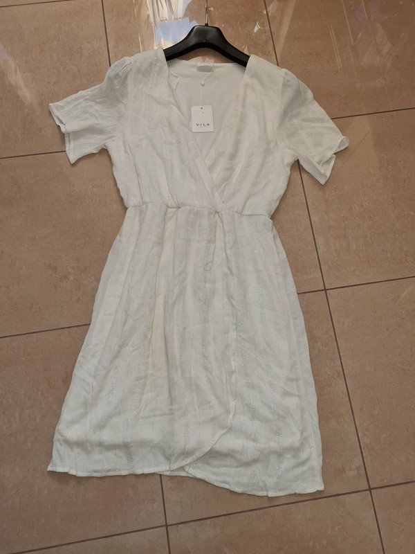 Sommerkleid Gr. 38 Vila creme/silber €50