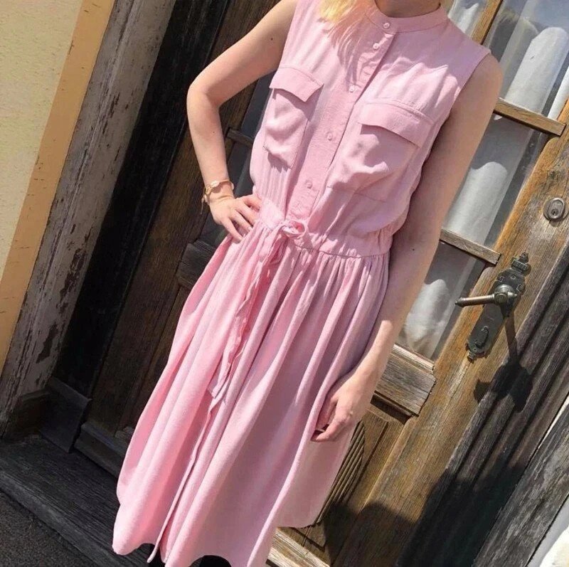 Sommerkleid Midikleid YAS Gr. M (38 - 40) Oversized rosa Viscose