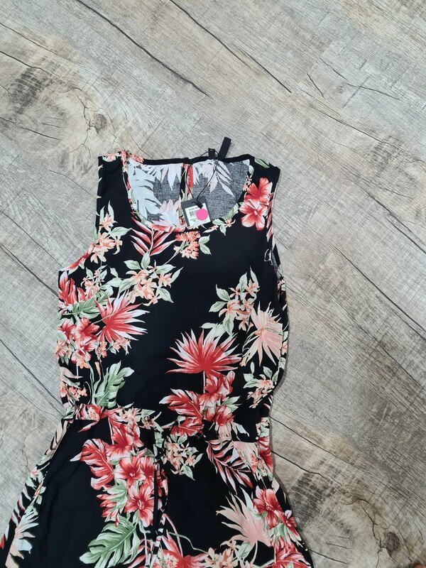 Vero Moda Sommerkleid Maxikleid Gr. XS (34) schwarz /Blumenprint Kleid Viscose