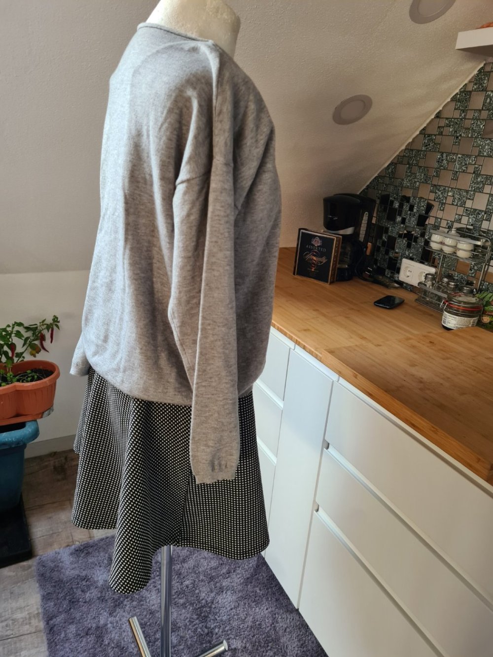 Pulli Feinstrickpullover Oversize Vila Gr. S hellgrau