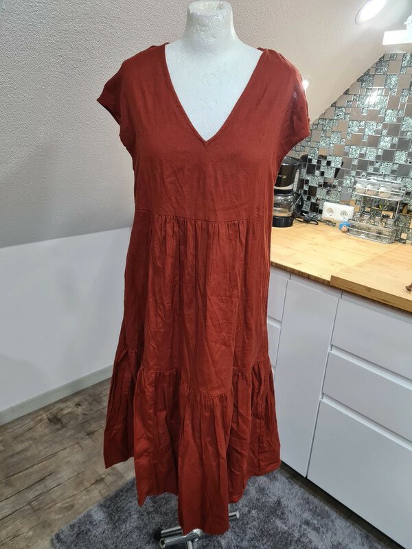 Midikleid Sommerkleid Noisy May Gr. XS (34-36) rostbraun