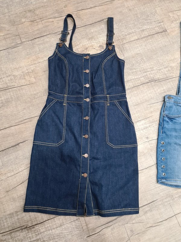 Jeanskleid Latzkleid John Baner Gr. 36-38 dunkelblau