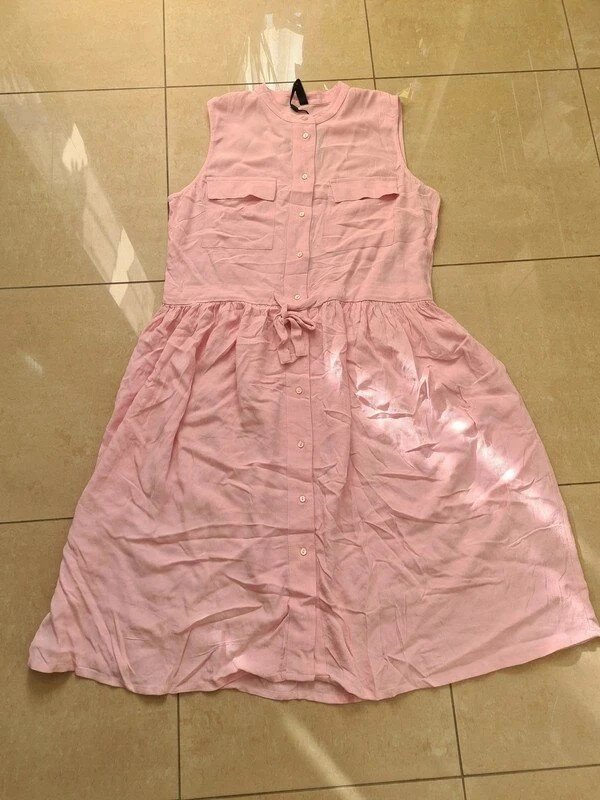 Sommerkleid Midikleid YAS Gr. M (38 - 40) Oversized rosa Viscose