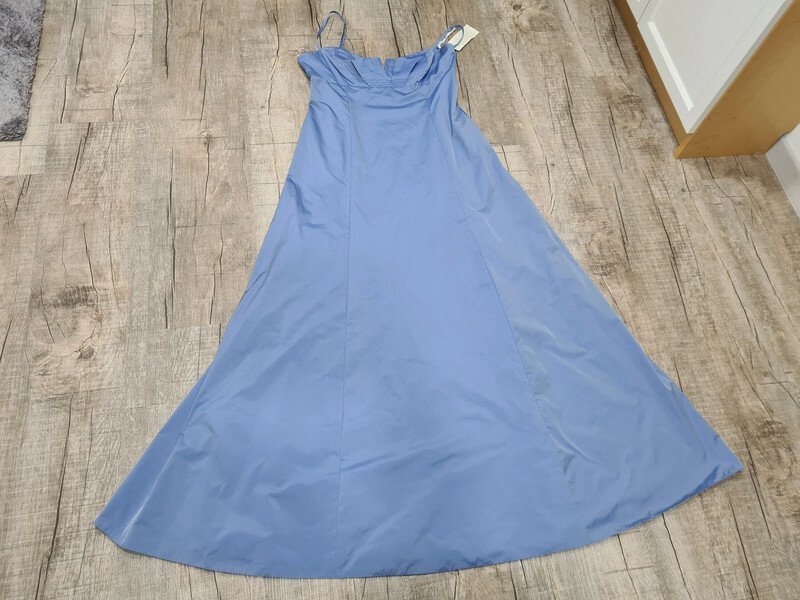 Vera Mont Abendkleid blau Knitteroptik Gr. 40 NEU