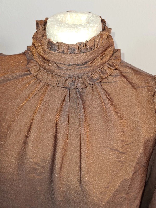 Minikleid Nylon & Nylon by Only, Gr. XS braun Ballonärmel