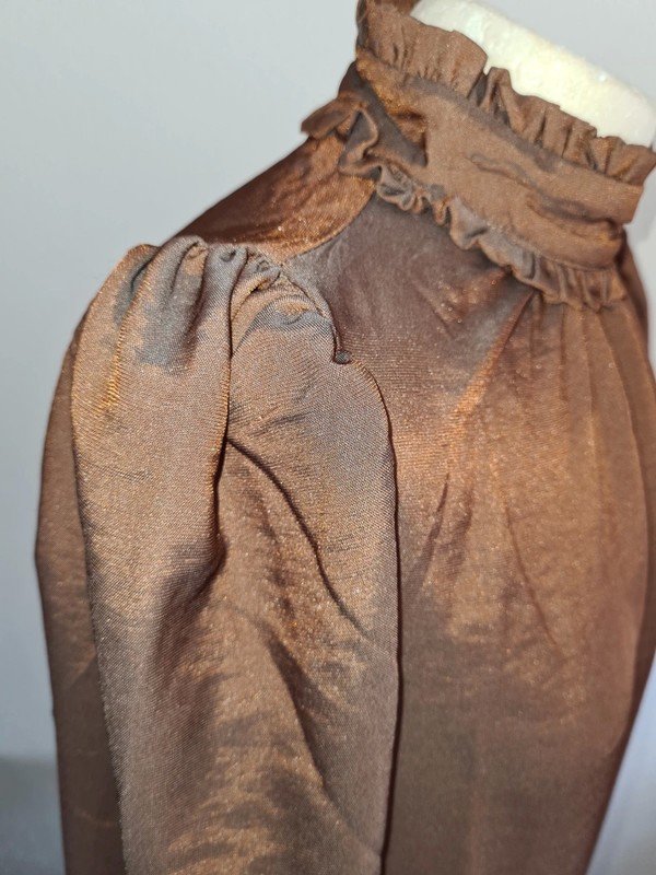 Minikleid Nylon & Nylon by Only, Gr. XS braun Ballonärmel