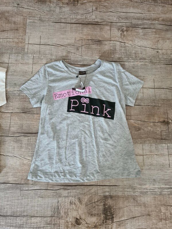 T-Shirt Shirt Pieces Gr. M (36/38) grau Print
