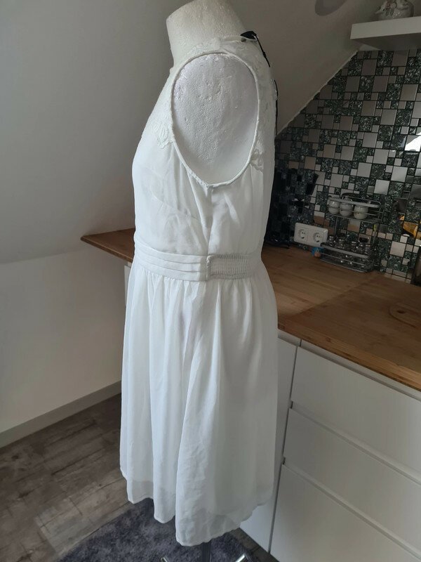 Spitzen Minikleid Vero Moda Gr. L (40) weiß kurzes Kleid Sommerkleid