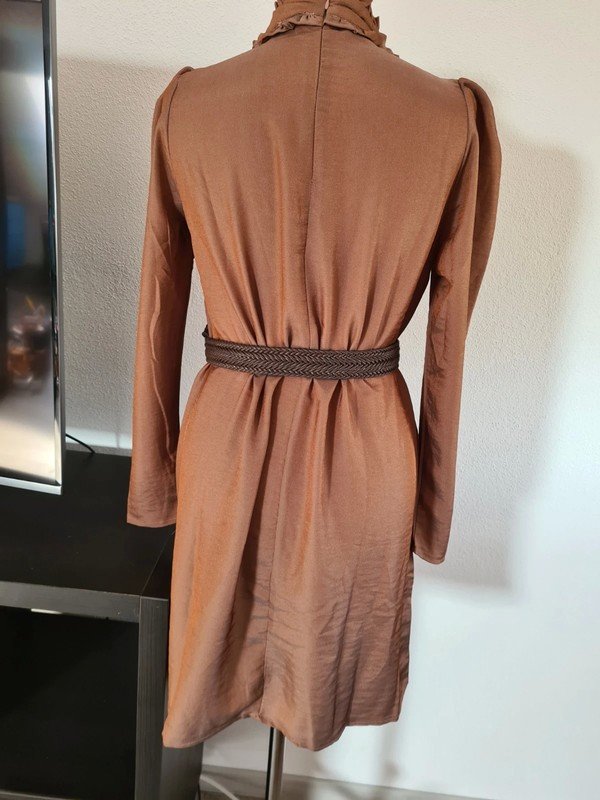 Minikleid Nylon & Nylon by Only, Gr. XS braun Ballonärmel