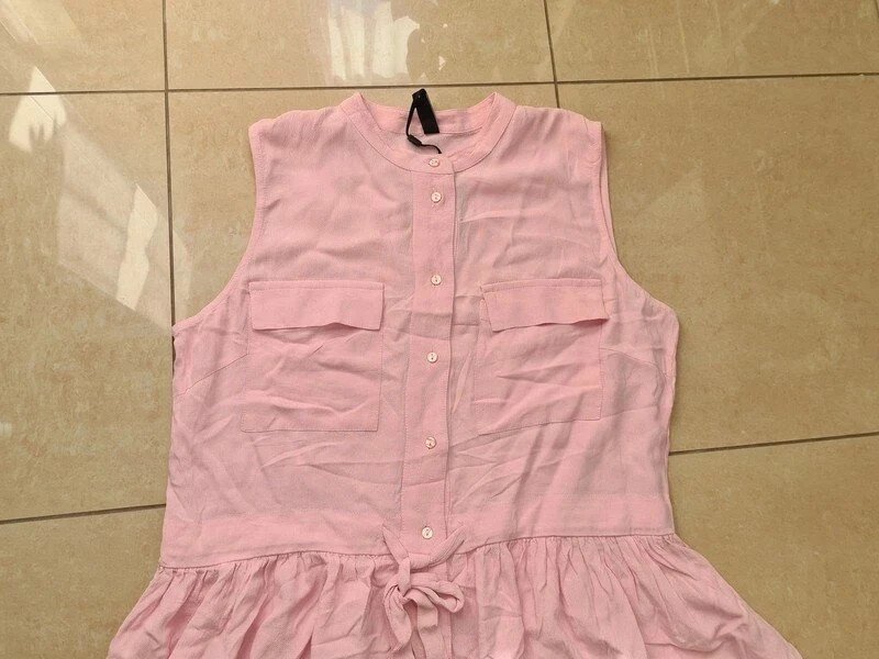 Sommerkleid Midikleid YAS Gr. M (38 - 40) Oversized rosa Viscose