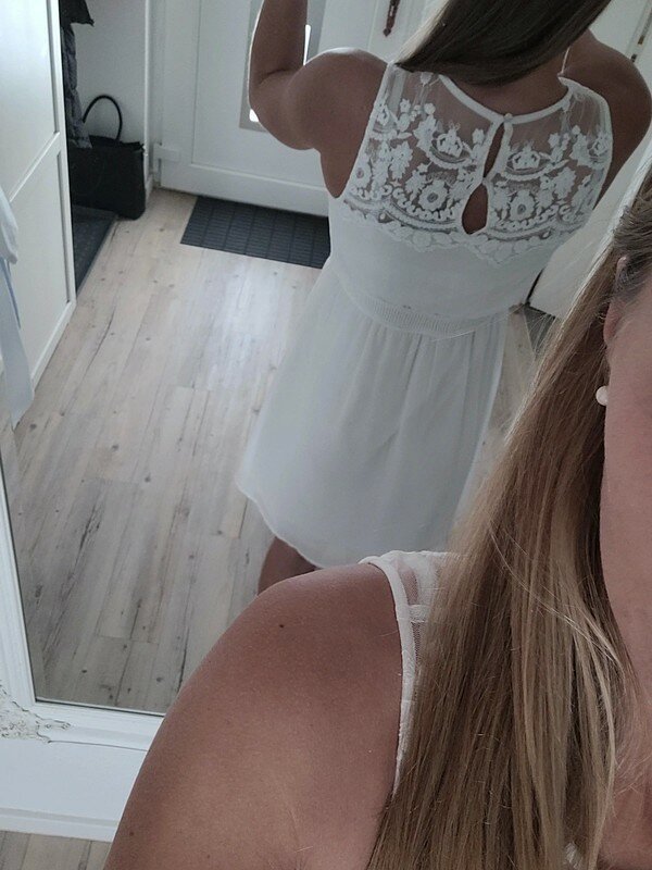 Spitzen Minikleid Vero Moda Gr. L (40) weiß kurzes Kleid Sommerkleid