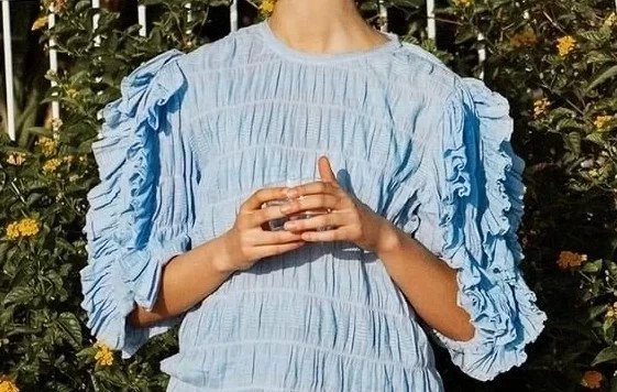 Object Sommerkleid Gr. 34 hellblau Baumwolle Minikleid