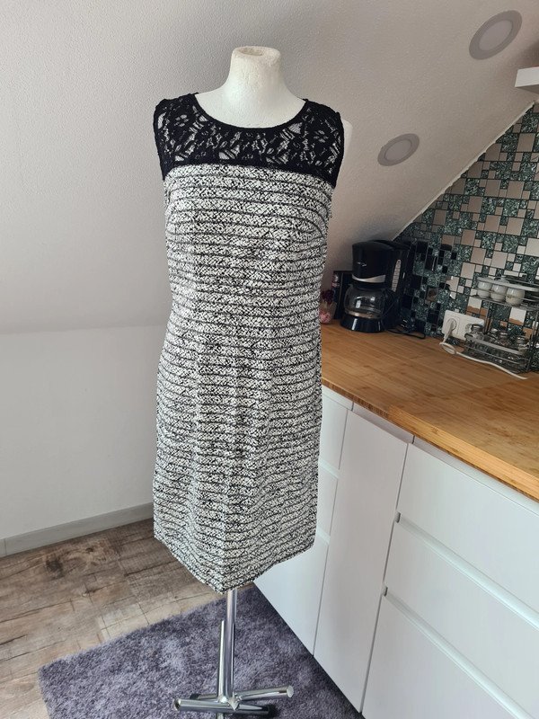 Sommerkleid Mandarin Gr. 38 schwarz/weiß