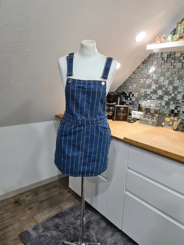 Latzrock Only Gr. 36 Trägerkleid Hippierock Jeansrock Jeansmini Jeans High Waist Latzrock