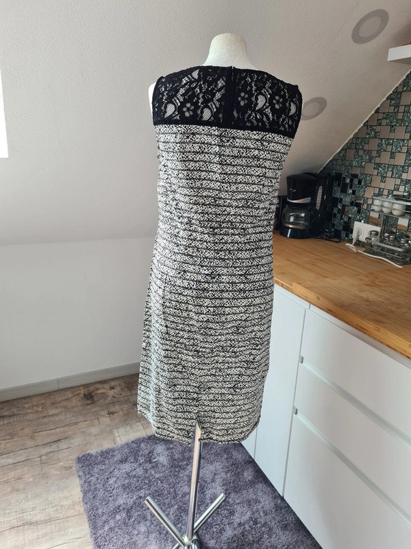 Sommerkleid Mandarin Gr. 38 schwarz/weiß