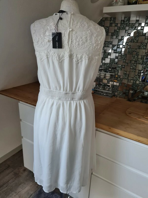 Spitzen Minikleid Vero Moda Gr. L (40) weiß kurzes Kleid Sommerkleid