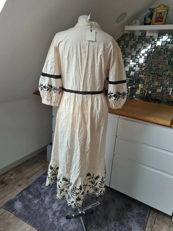 Midikleid Blusenkleid Object Baumwolle Gr. 38 Neu Kleid