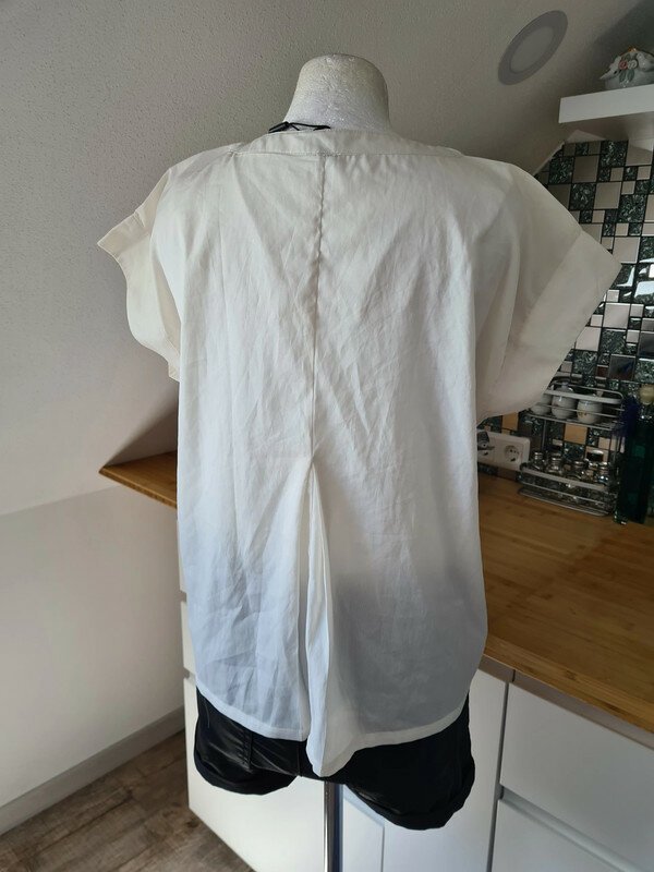 Kurzarm Bluse Vero Moda creme Gr. S sommerbluse A-Linie