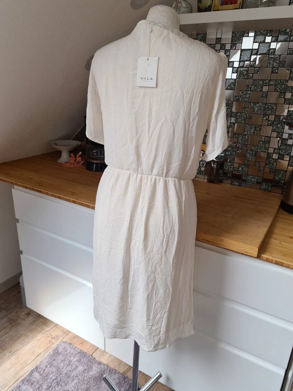 Sommerkleid Gr. 38 Vila creme/silber €50