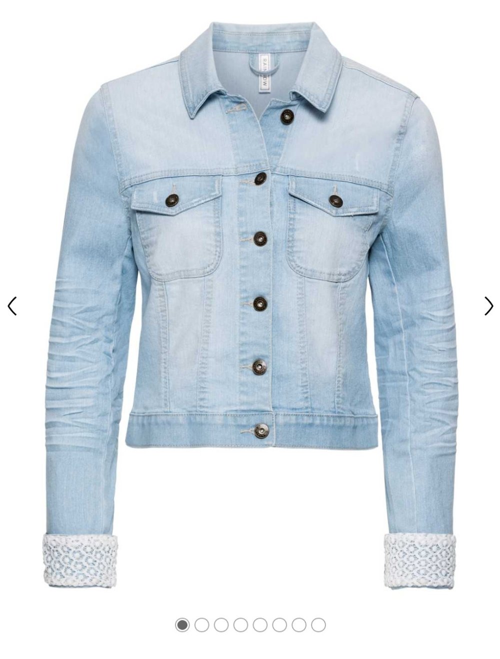 kurze Jeansjacke mit Spitzendetail